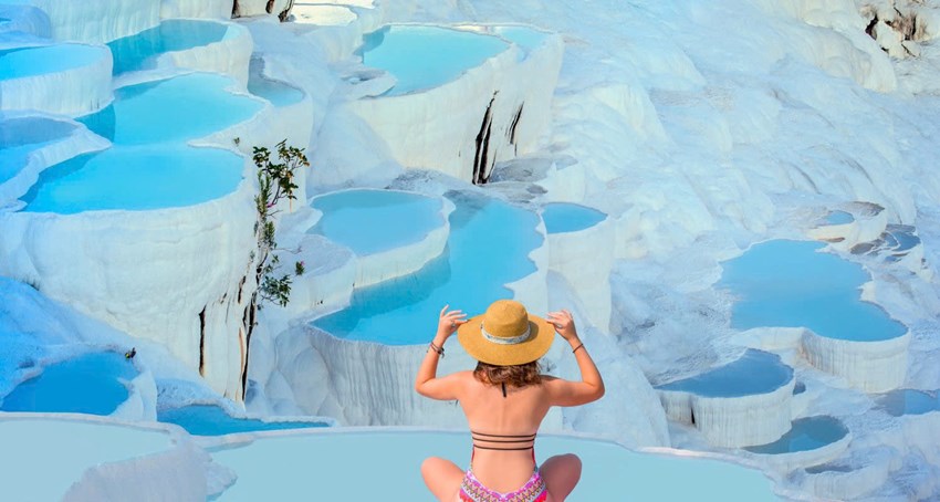 Tắm khoáng nóng Pamukkale: Trải nghiệm độc quyền suối nước nóng tại Thổ Nhĩ Kỳ 2025